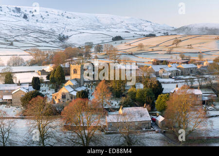 Burnsall village on the River Wharfe in Wharfedale, The Yorkshire Dales, England. Stock Photo