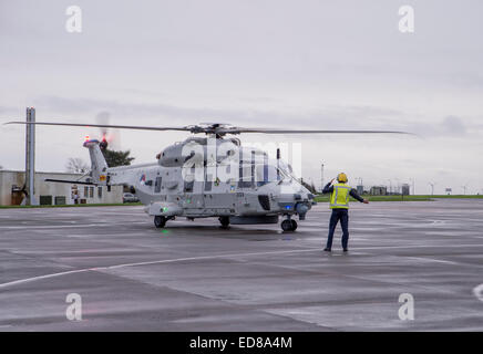 Royal Netherlands Navy NH90 Helicopter during visit to RNAS Culdrose Stock Photo