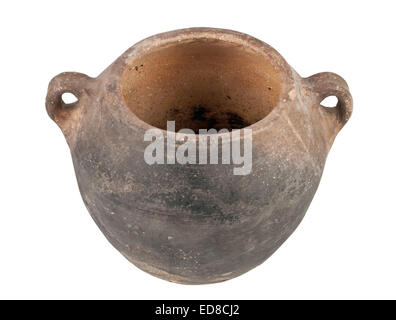 old traditional vintage pot isolated on white background, studio shot Stock Photo