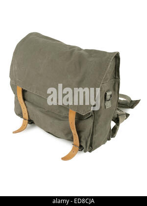 small army combat rucksack isolated on white background, studio shot Stock Photo