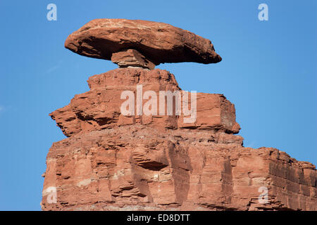 USA, Utah, near Mexican Hat, Mexican Hat Rock Stock Photo
