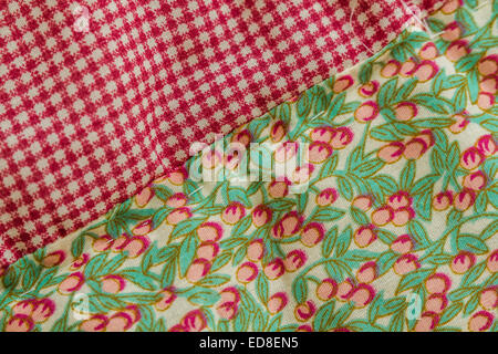 Close up from colorful patchwork sheet as texture and background Stock Photo