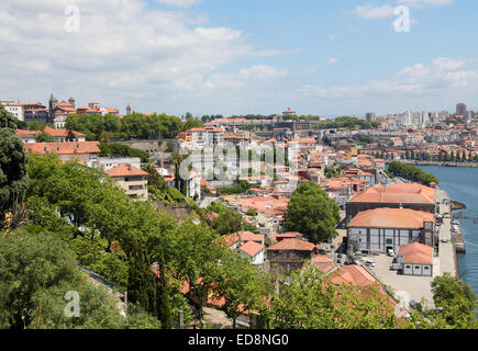 View on the center of Porto by the river Douro in Portugal. Stock Photo