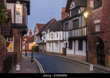 Evening on Church Street in Steyning, West Sussex, England. Stock Photo