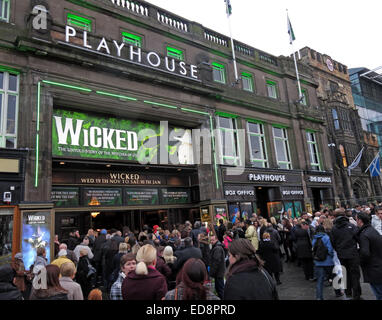 Scenes outside The Edinburgh Playhouse Theatre for the production of Wicked, Scotland, UK Stock Photo