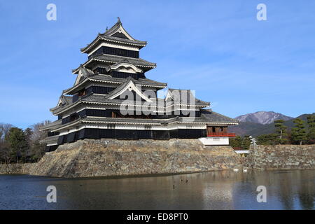 This image of Matusmoto Castle was captured in Matsumoto, Japan during December 2014. Stock Photo