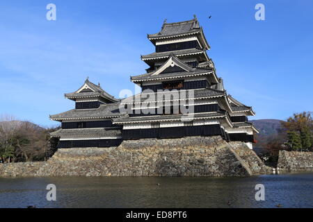 This image of Matusmoto Castle was captured in Matsumoto, Japan during December 2014. Stock Photo