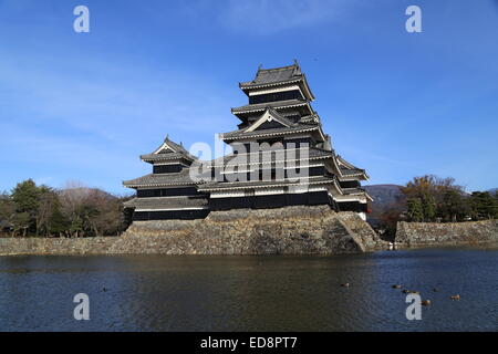 This image of Matusmoto Castle was captured in Matsumoto, Japan during December 2014. Stock Photo