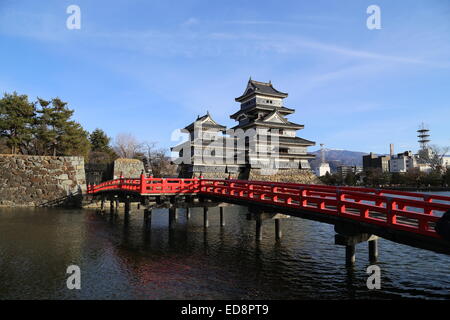 This image of Matusmoto Castle was captured in Matsumoto, Japan during December 2014. Stock Photo