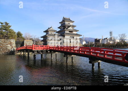 This image of Matusmoto Castle was captured in Matsumoto, Japan during December 2014. Stock Photo