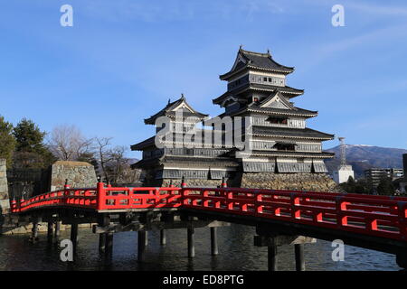 This image of Matusmoto Castle was captured in Matsumoto, Japan during December 2014. Stock Photo