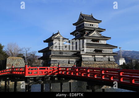 This image of Matusmoto Castle was captured in Matsumoto, Japan during December 2014. Stock Photo