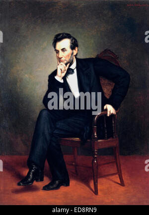 George Peter Alexander Healy, Portrait of Abraham Lincoln 1887 Oil on canvas. Smithsonian American Art Museum, Washington, D.C., Stock Photo