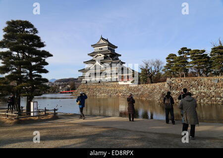 This image of Matusmoto Castle was captured in Matsumoto, Japan during December 2014. Stock Photo