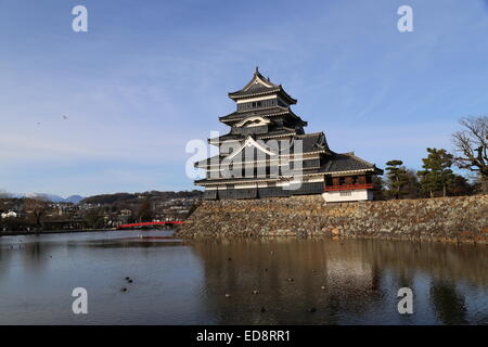 This image of Matusmoto Castle was captured in Matsumoto, Japan during December 2014. Stock Photo