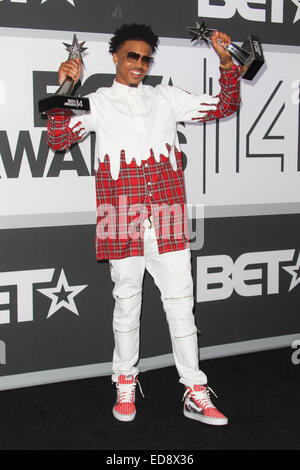 The 2014 BET Awards Press Room at Nokia Theatre in Los Angeles, California on June 29, 2014.  Featuring: August Alsina Where: Los Angeles, California, United States When: 30 Jun 2014 Stock Photo