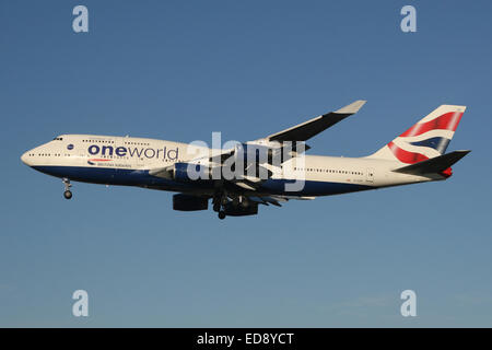 BA BRITISH AIRWAYS ONE WORLD 747 Stock Photo