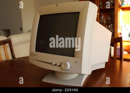 A Compaq 1525 monitor for a home computing set up. The monitor was produced in the 1990s. Stock Photo
