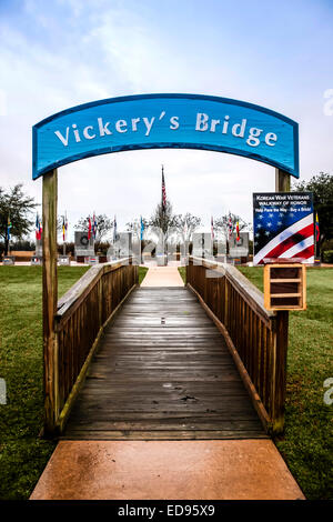 Vickery's Bridge to the Alabama Korean War Veterans Memorial at the USS Alabama Memorial Park in Mobile Stock Photo