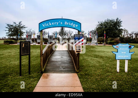 Vickery's Bridge to the Alabama Korean War Veterans Memorial at the USS Alabama Memorial Park in Mobile Stock Photo