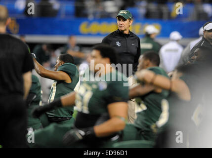 January 01, 2015: Baylor Bears head coach Art Briles in the Goodyear Cotton Bowl Classic NCAA Football game between the Michigan State Spartans and the Baylor Bears at AT&T Stadium in Arlington, TX Michigan defeated Baylor 42-41 Stock Photo