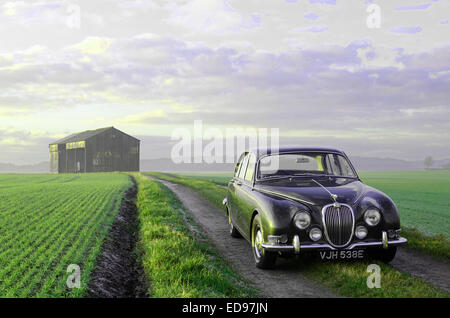 S Type Jaguar 3.4 1967 Stock Photo