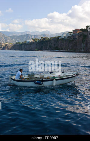 Fishing boat near the port at Marina Piccola, Sorrento, Campania, Italy Stock Photo