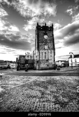 The Market Place in Richmond, North Yorkshire taken at 5am on a Sunday morning. Stock Photo