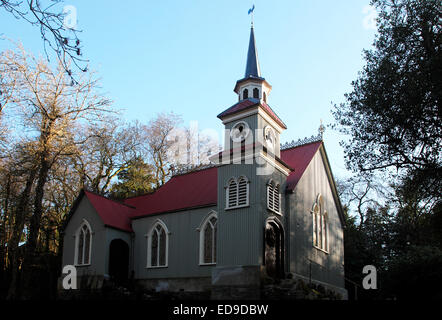 St Peters tin tabernacle, corrugated tin church imported from Switzerland to Ireland in the 19th century. Stock Photo