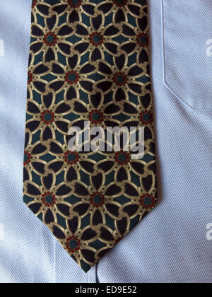 Interesting vintage Tie rack Charleston tie, male neckware in silk Stock Photo