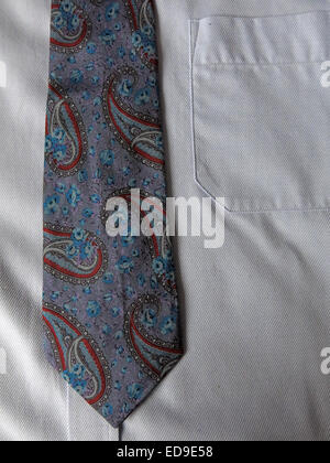 Interesting vintage Austin Reed 1970s tie, male neckware in silk Stock Photo