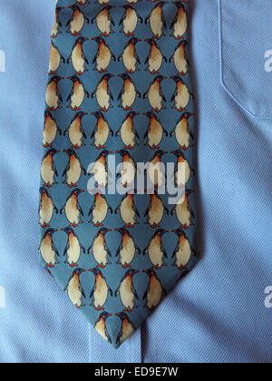 Interesting vintage rack Beaufort Penguin tie, male neckware in silk Stock Photo