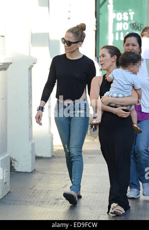 Jennifer Lopez goes shopping in Soho with her children and some of her friends  Featuring: Jennifer Lopez Where: New York City, New York, United States When: 30 Jun 2014 Stock Photo