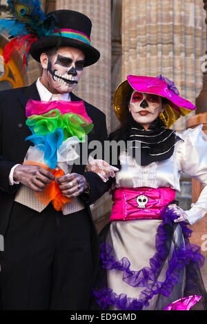 LA CALAVERA CATRINAS or Elegant Skulls, are the icons of the DAY OF THE DEAD - GUANAJUATO, MEXICO Stock Photo