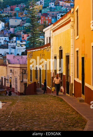 Colorful buildings in the town of GUANAJUATO, MEXICO Stock Photo