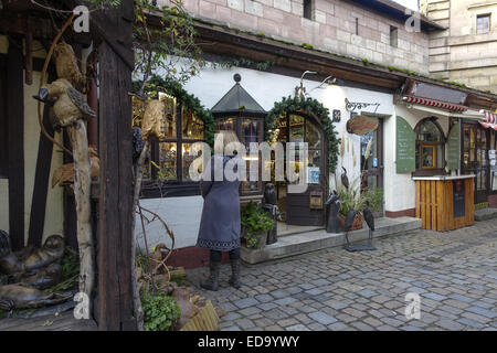 Weihnachtsmarkt im Nürnberger Handwerkerhof, Nürnberg, Mittelfranken, Bayern, Deutschland, Europa Stock Photo