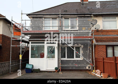 External Wall Insulation for solid wall houses with no cavity. Stock Photo