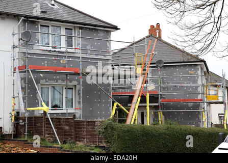 External Wall Insulation for solid wall houses with no cavity. Stock Photo