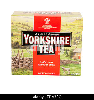 Box Of Taylors Of Harrowgate Yorkshire Tea Tea Bags Stock Photo