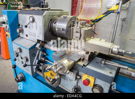 mechanic manual lathe Stock Photo