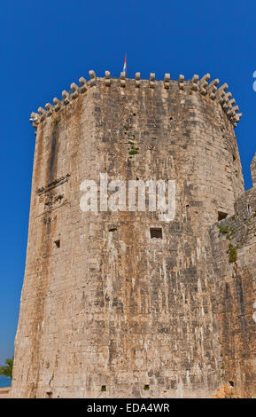 Main keep (donjon) of medieval Venice castle of Kamerlengo (circa 1437) in Trogir, Croatia. UNESCO site Stock Photo