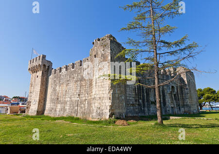 Medieval Venice castle of Kamerlengo (Gradina Kamerlengo, circa 1437) in Trogir, Croatia. UNESCO site Stock Photo