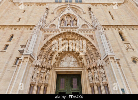 Entrance portal of Zagreb cathedral (founded in XI c., current view since XVIII c.), Croatia Stock Photo