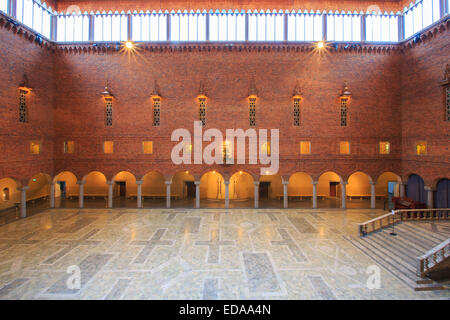 STOCKHOLM - DECEMBER 23: Interior of Blue Hall of the Stockholm City Hall on December 23, 2012 in Stockholm, Sweden. The Blue Ha Stock Photo
