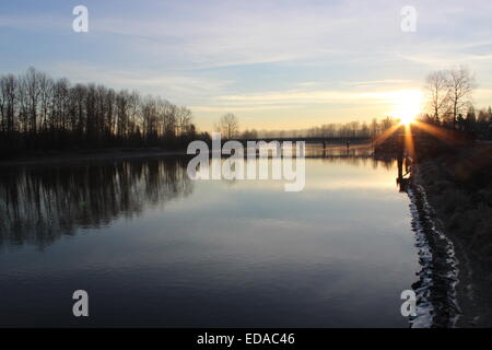 River at Sunrise Stock Photo