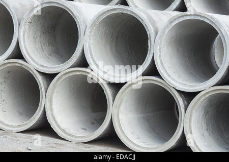 concrete pipe for use in construction, housing and heavy industry Stock Photo