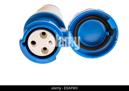 industrial socket 16 ampere with protection cup Stock Photo