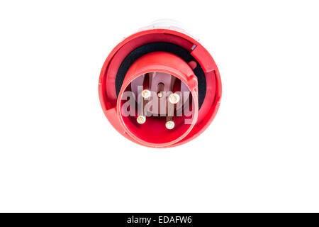 industrial socket 32 ampere with protection cup Stock Photo