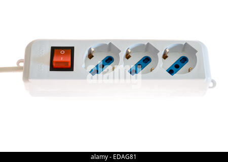 strip schuko with power switch and light Stock Photo