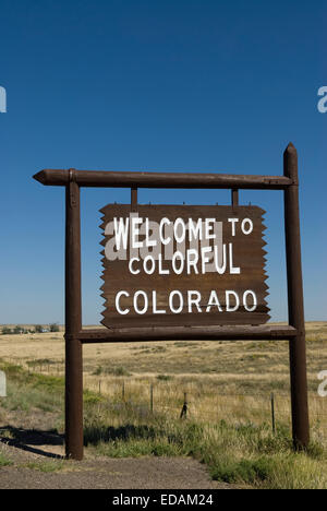 Welcome to Colorado sign USA Stock Photo